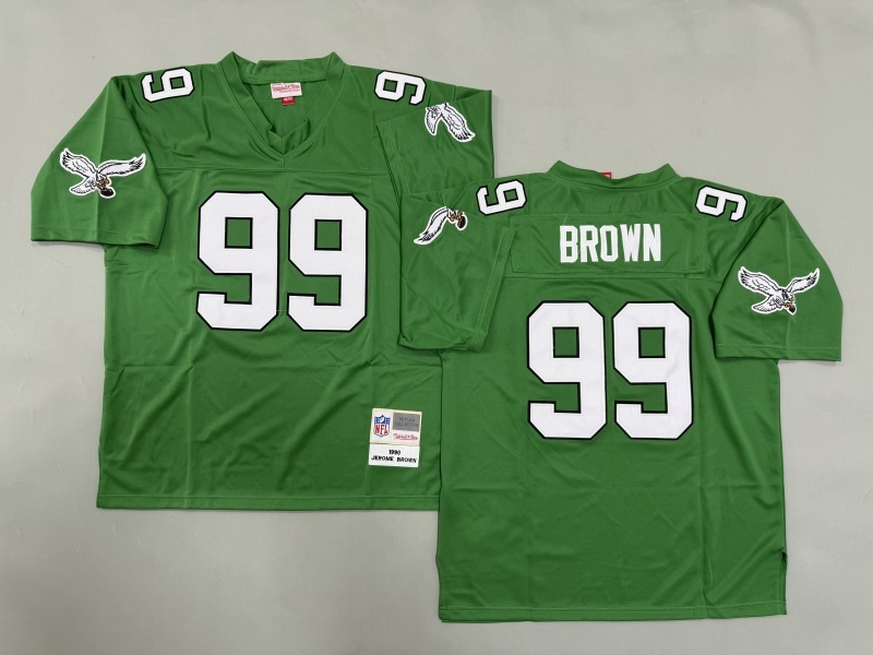 Men 2025 Philadelphia Eagles #99 Brown green Throwback Limited NFL Jersey style 002->philadelphia eagles->NFL Jersey